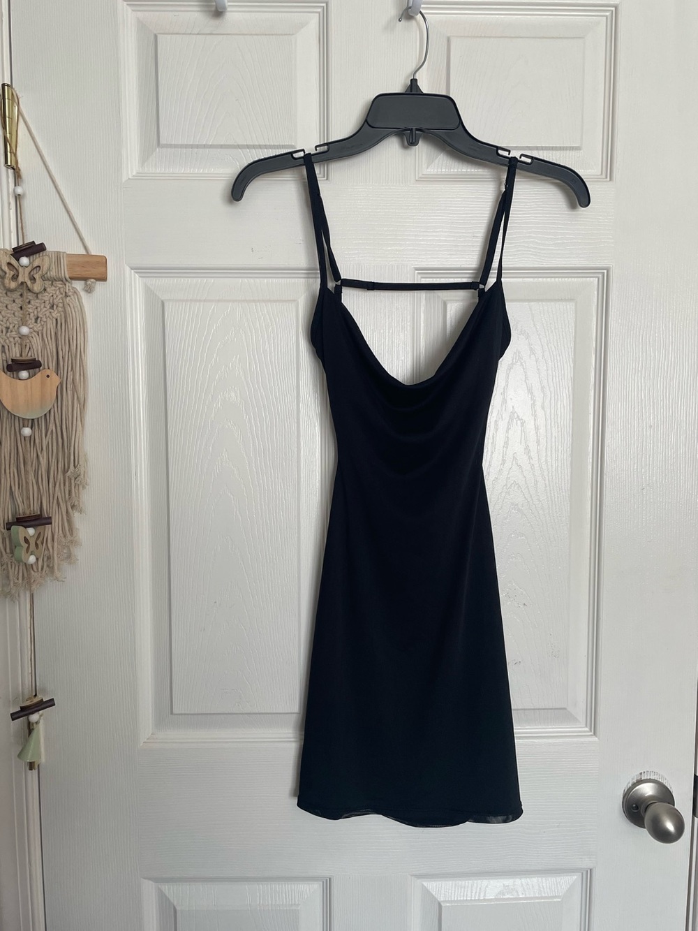 Garage Women’s TP/XS Black Cowl Mini Slip Dress With Open Back